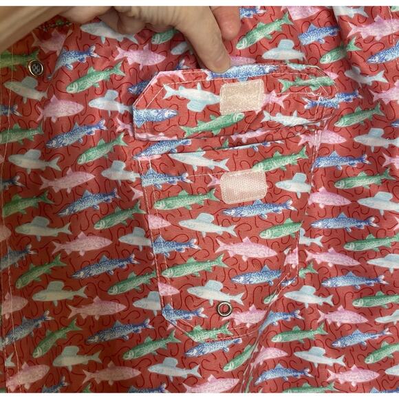 Peter Millar XXL Pink Red Seaside Collection Swim Trunks Fish Hooks Lined Shorts - Picture 6 of 11